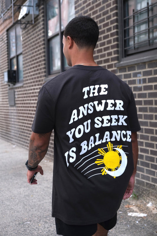 The Answer You Seek Is Balance (Charcoal Gray) Tee