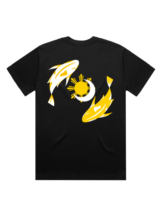 Premium Black Koi Tee (3D Embroidered)