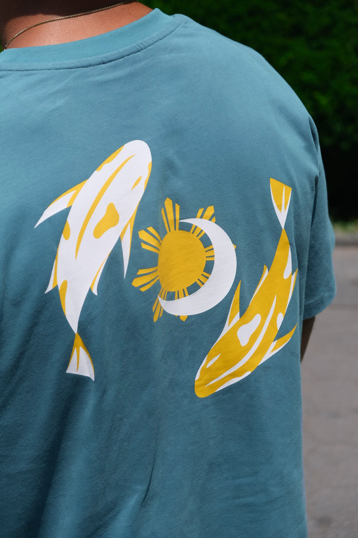 Premium Blue Koi Tee (3D Embroidered)