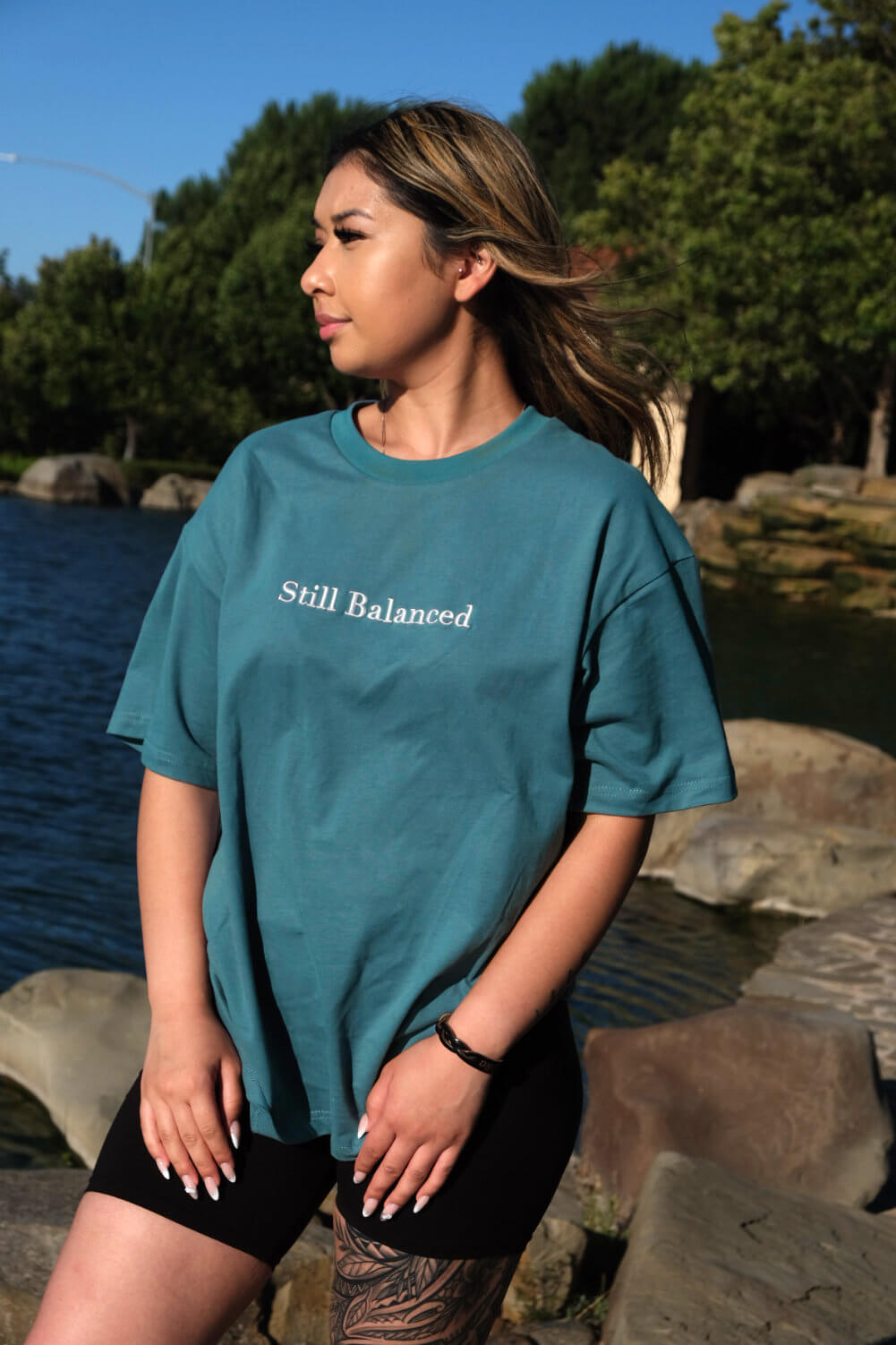Premium Blue Koi Tee (3D Embroidered)