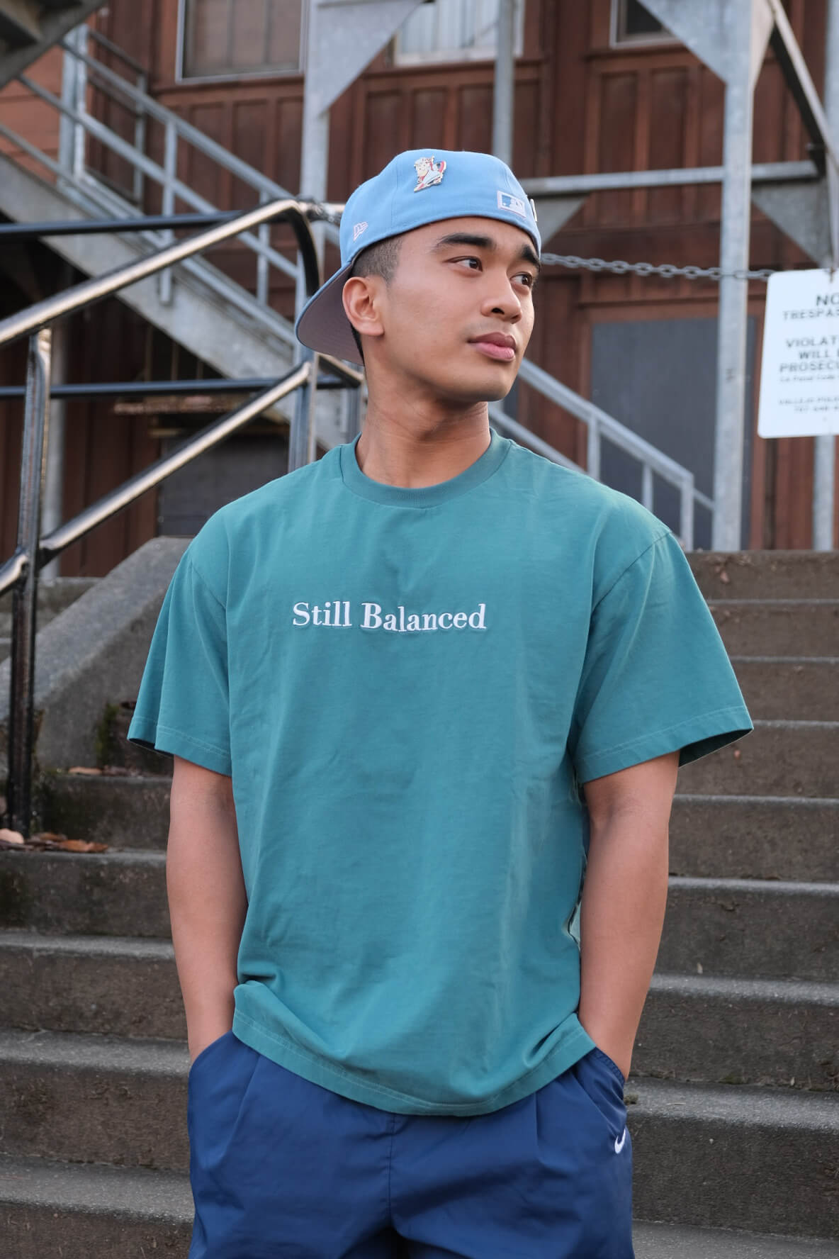 Premium Blue Koi Tee (3D Embroidered)