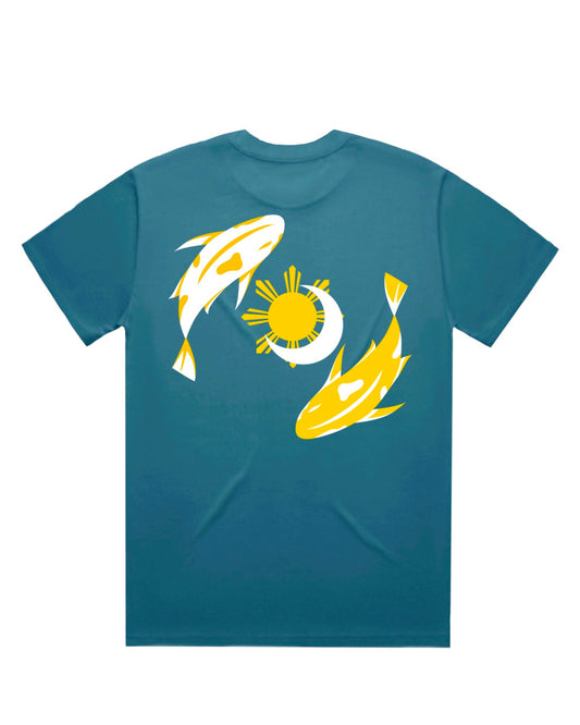 Premium Blue Koi Tee (3D Embroidered)