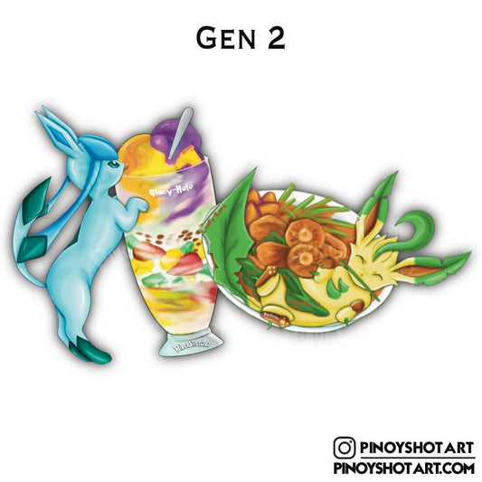 Glacy-Halo & Leafy-Kare Vinyl Stickers