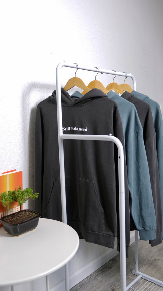 Oversized Black Pigment Hoody