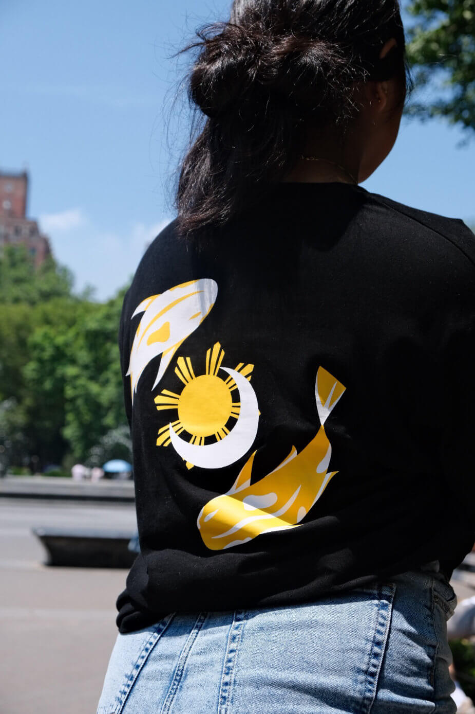 Premium Black Koi Tee (3D Embroidered)